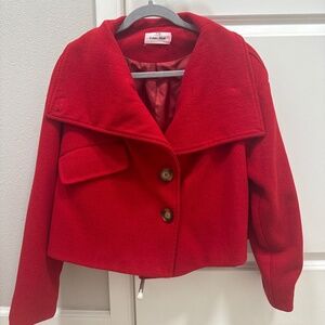 Red coat - 2 button front flap w/front pocket